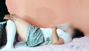 Virgin Teen (18+) in Uniform Fucks Without Condom
