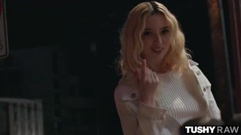 TUSHYRAW Tight Little Blonde Lexi Gets DPed By 2 Big Cocks