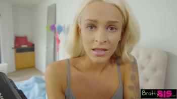 Bratty stepsis - stepsister Sucks stepbros Cock To Relieve Stress S4:E1