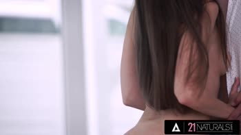 Sybil's Romantic Bliss: Petite Brunette Sucks and Swallows Big Cock