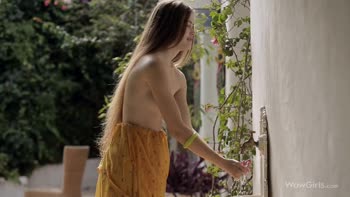 Heidi Romanova's Outdoor Shower Seduction: A Russian Babe's Solo Delight