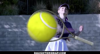 Raven Reign Stepmom Orgy: Teen (18+) Tennis Stars Share Stepdad's Cock