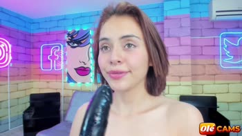 Sultry Latina's Web Cam Tease: Sucking Dildo & Spitting Hot Fire