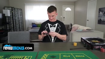 Selina and Aften Use Their Wet Mouths and Pussies to Distract Their Stepbro from Poker Night