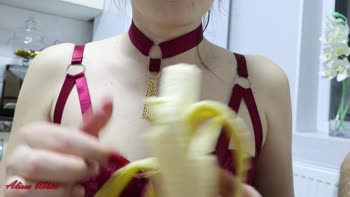 AlissaWhite1 - Alissa's Banana Blowjob Delight: Big Dick, POV, Russian Teen (18+)