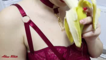 AlissaWhite1 - Alissa's Banana Blowjob Delight: Big Dick, POV, Russian Teen (18+)
