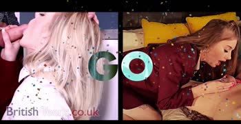 Brit Teen (18+) Beauty Showdown: Sloppy Blowjobs & Cumshot Competition