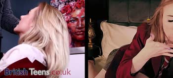 Brit Teen (18+) Beauty Showdown: Sloppy Blowjobs & Cumshot Competition