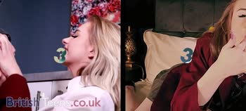 Brit Teen (18+) Beauty Showdown: Sloppy Blowjobs & Cumshot Competition