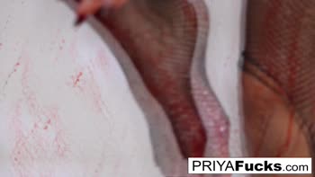 Priya Rai's Sexy Halloween Solo: Big Tits, Ass, and a Momma's Treat