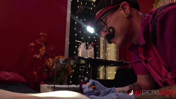 Katie Monroe's Tattooed Threesome Delight: Double Dicked and POV Perfection