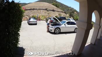 Arielle Faye's Car Trouble Leads to Hardcore POV Sex