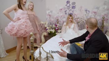 Bride's Wedding Night Frenzy: Blonde Russian Teen (18+) Gangbang