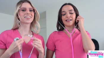 Rissa May & Jill Kassidy Role-Play Stepbro's Doctor Double Checking His Sperm Quantit