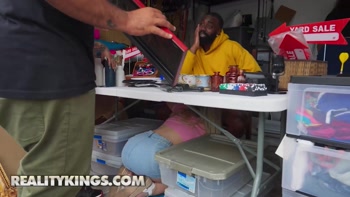 REALITY KINGS - College Cutie Ashley Alexander Flashes And Fucks A Big Muscular Guy At The Yard Sale