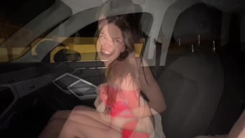 Rossavaxx Teases in her Car and Takes a Thick Cock Face