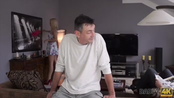 STEP DADDY4K. Guy missed how his father fucks his gf