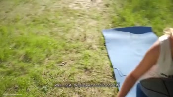 Sultry Russian Teen (18+) Smokes in Serene Outdoor Setting