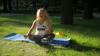 Sexy Russian Girl Smoking Cigarette Relaxed Outdoors