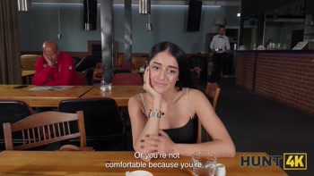 HUNT4K. Russian petite babe Ara Mix in high heels performed rough toilet sex and deepthroat