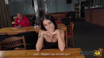 HUNT4K. Russian petite babe Ara Mix in high heels performed rough toilet sex and deepthroat