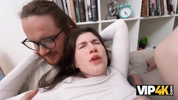 VIP4K. Horny Slut Cums while Cheating on her Boyfriend with a Stranger right in front of him