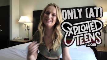 Blonde College Cutie Sucks Big Cock In Her Debut POV