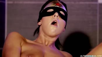 Wonder Woman's Brunette Solo Fantasy in Masked Kink