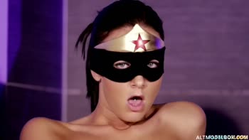 Wonder Woman's Brunette Solo Fantasy in Masked Kink
