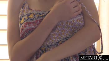 Mila Azul's Alluring Solo: Rubbing Big Natural Tits & Pussy