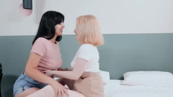Lesbian Lovers Unite: Shaved Teens (18+) Share Sex Toy Delights
