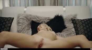 Blonde Babe's Alien Encounter: Bound and Creampied Delight