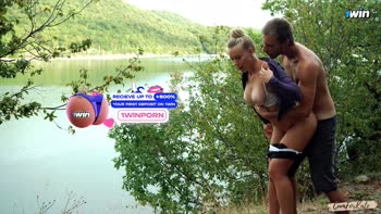 CumForKate's Big Tit Hike: A Sizzling Public Blowjob Ends in a Cumshot