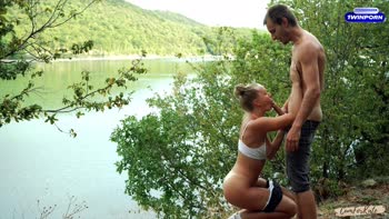 CumForKate's Big Tit Hike: A Sizzling Public Blowjob Ends in a Cumshot