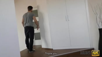HUNT4K. Slut rides stranger's phallus while cuckold watches this