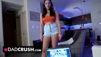 Horny Step Daughter Violet Starr Won't Stop Teasing Her Stepdad Until He Has a Boner