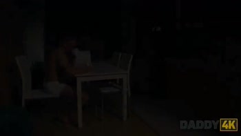 DADDY4K. Daddy fucks skinny girl on a table