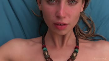Petite Blonde Teen (18+) Delights in Solo Garden Romp