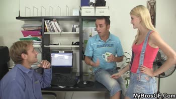 Blonde Teen (18+)'s Cheating Surprise: Licked & Fucked by Boyfriend's Friend