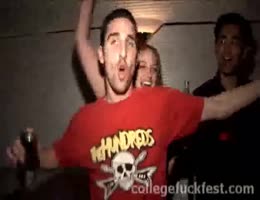 Blonde Bombshell Rides Hard in College Orgy