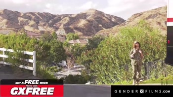 GENDERX FILMS - Hunk Assfucks Hot Trans Trooper Lily Demure