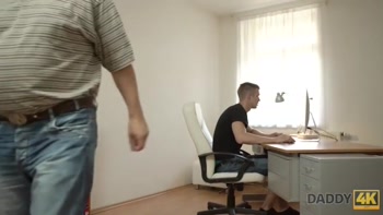 DADDY4K. Winsome redhead creampied after sex with bf’s old step dad
