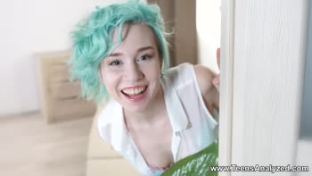 Alice Klay's Anal Debut: Teenage Bliss in Blue-Haired Beauty
