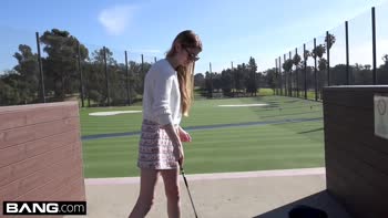 Nadya Nabakova puts her pussy on display at the golf course