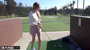 Nadya Nabakova puts her pussy on display at the golf course