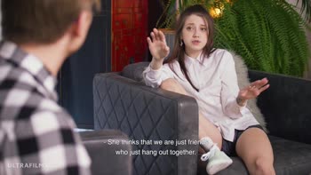 ULTRAFILMS Leah Maus and Jenny Wild seduce the shy nerd into hot threesome