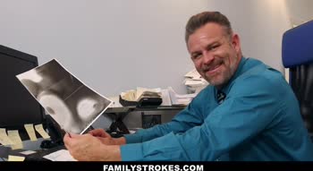 Tony D. Teaches Step Daughter Bambi Brooks Office Etiquette with Big Cock