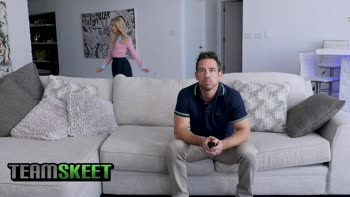Emma Hix's Stepdad Fantasy: Petite Blonde Gets Creamed by Big Cock