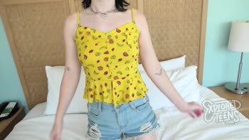 Freckled Cutie's Steamy Debut: Big Cock POV Masturbation