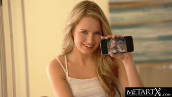 Scarlett Sage's Sultry Solo: Petite Blonde Teases and Tantalizes
